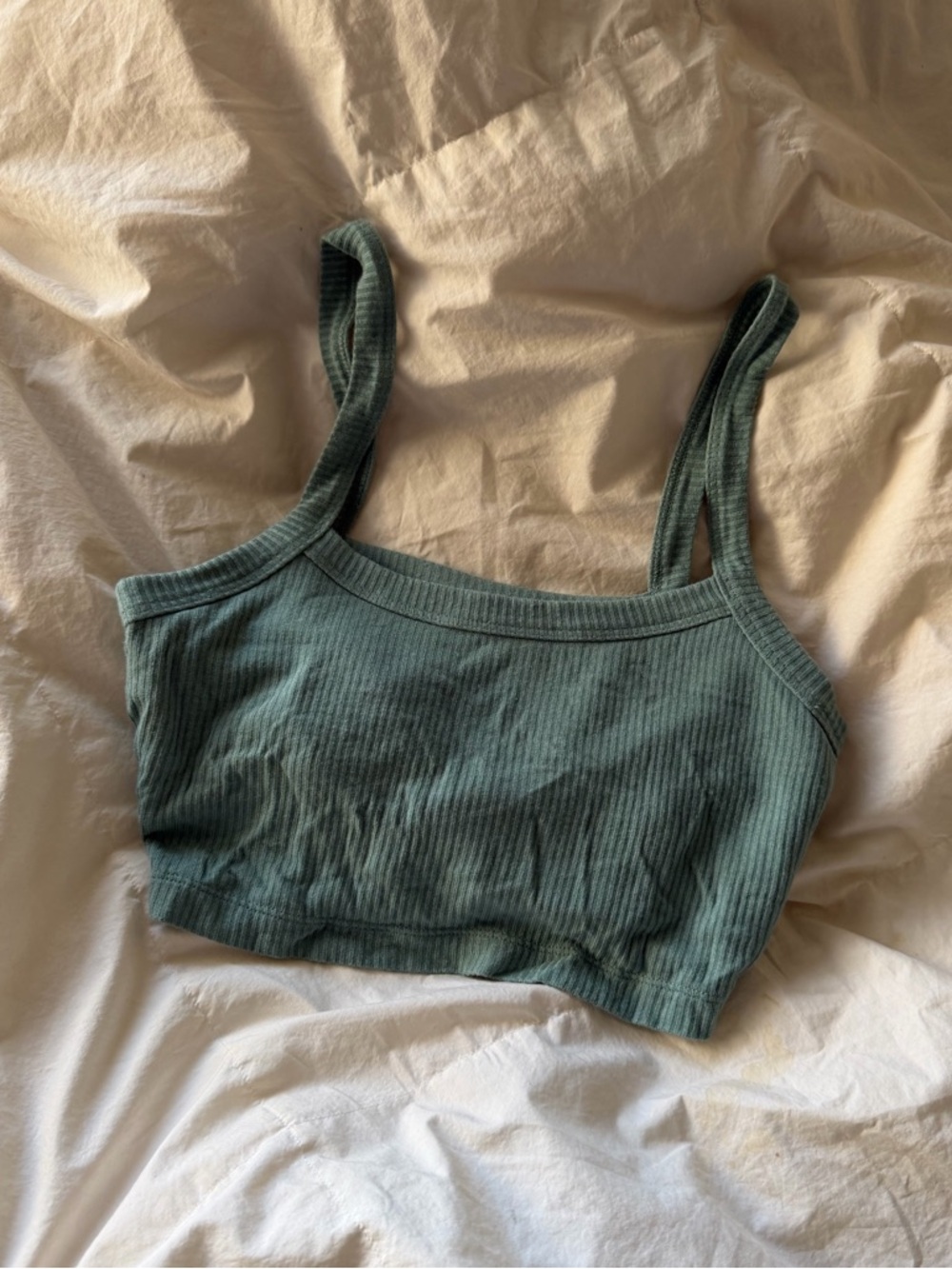 ALO Yoga Ribbed Cropped Tank in Sage Green